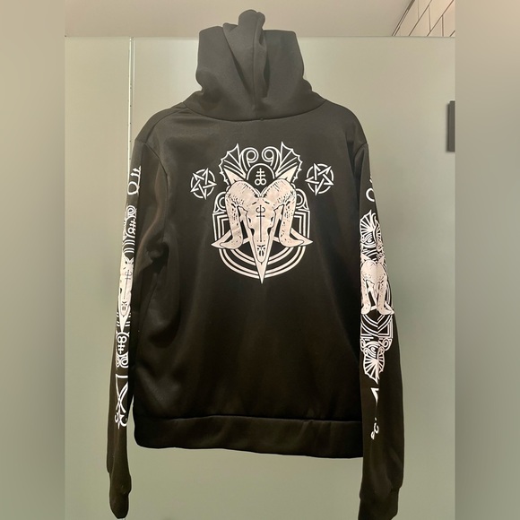 NWOT Mystical Baphomet Print Black Gothic Jacket - Picture 6 of 15
